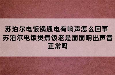 苏泊尔电饭锅通电有响声怎么回事 苏泊尔电饭煲煮饭老是崩崩响出声音正常吗